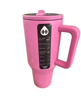 Insulated Pink Travel Tumbler with Handle - 40oz